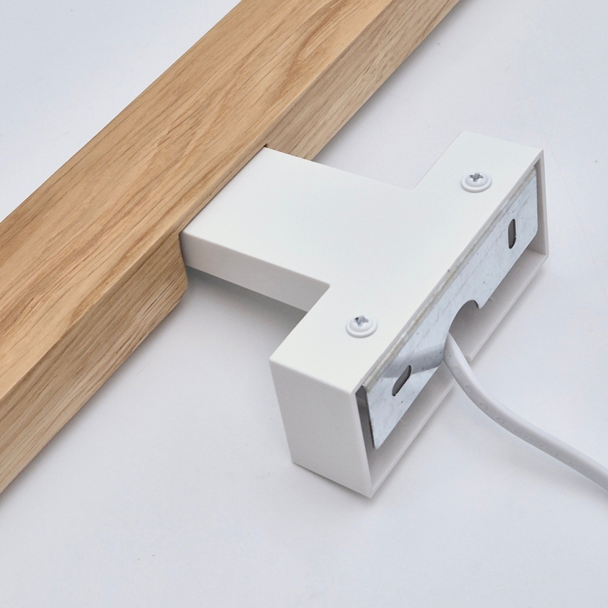 Brilagi - Badrumsspegel med LED-belysning WOODY MIRROR LED/12W/230V 60 cm IP44 ek/vit