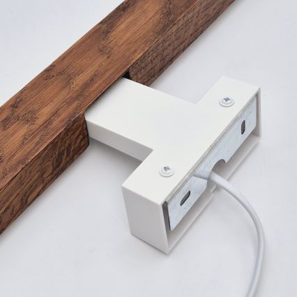 Brilagi - Badrumsspegel med LED-belysning WOODY MIRROR LED/12W/230V 60 cm IP44 ek körsbär/vit