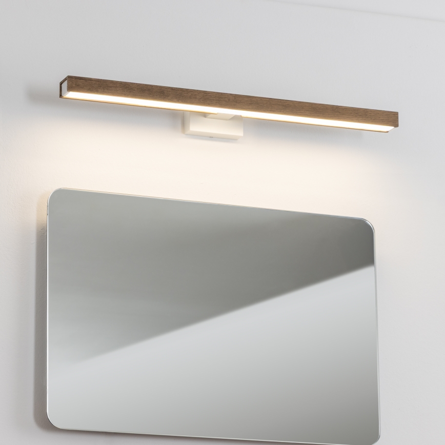 Brilagi - Badrumsspegel med LED-belysning WOODY MIRROR LED/12W/230V 60 cm IP44 ek valnöt/vit