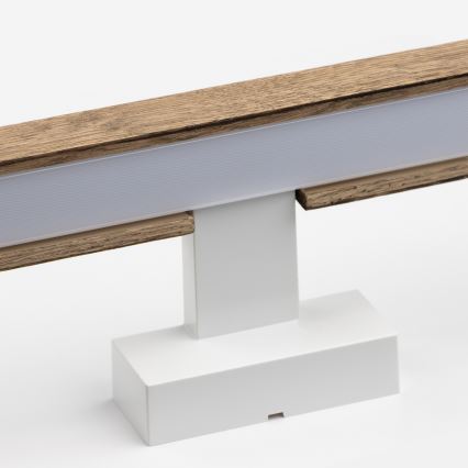 Brilagi - Badrumsspegel med LED-belysning WOODY MIRROR LED/12W/230V 60 cm IP44 ek valnöt/vit