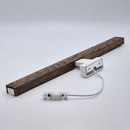 Brilagi - Badrumsspegel med LED-belysning WOODY MIRROR LED/12W/230V 60 cm IP44 ek valnöt/vit