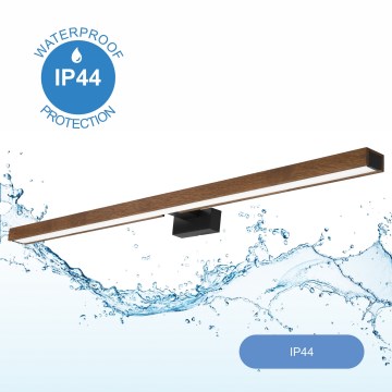 Brilagi - Badrumsspegel med LED-belysning WOODY MIRROR LED/15W/230V 90 cm IP44 ek körsbär/svart