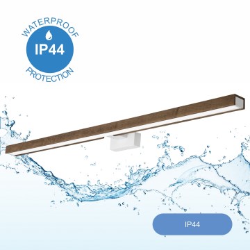 Brilagi - Badrumsspegel med LED-belysning WOODY MIRROR LED/15W/230V 90 cm IP44 ek valnöt/vit