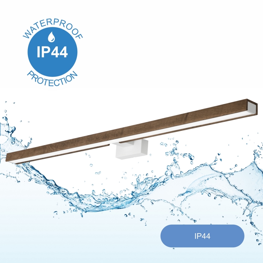 Brilagi - Badrumsspegel med LED-belysning WOODY MIRROR LED/15W/230V 90 cm IP44 ek valnöt/vit