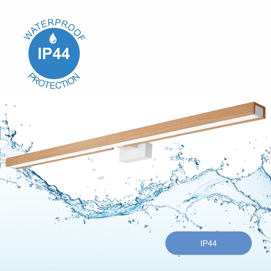 Brilagi - Badrumsspegel med LED-belysning WOODY MIRROR LED/15W/230V 90 cm IP44 ek/vit
