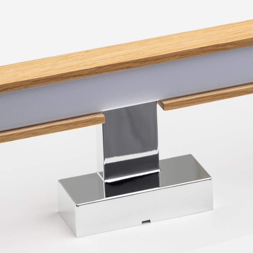 Brilagi - Badrumsspegel med LED-belysning WOODY MIRROR LED/15W/230V 90 cm IP44 ek/skinande krom