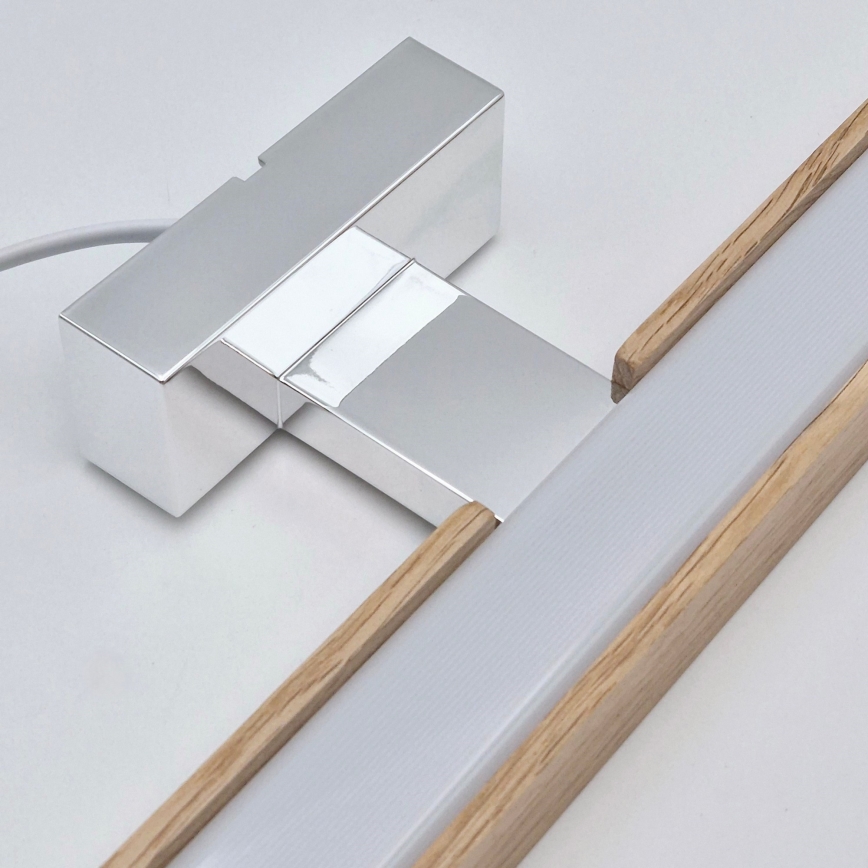 Brilagi - Badrumsspegel med LED-belysning WOODY MIRROR LED/15W/230V 90 cm IP44 ek/skinande krom