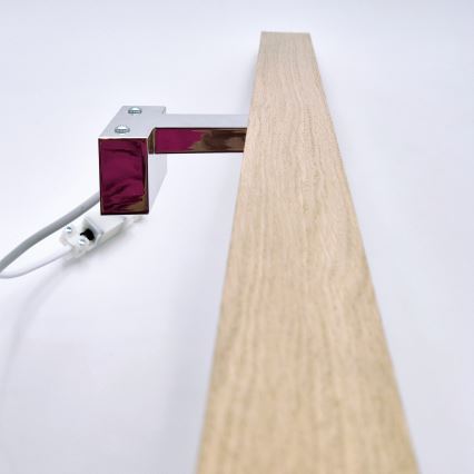 Brilagi - Badrumsspegel med LED-belysning WOODY MIRROR LED/15W/230V 90 cm IP44 ek/skinande krom