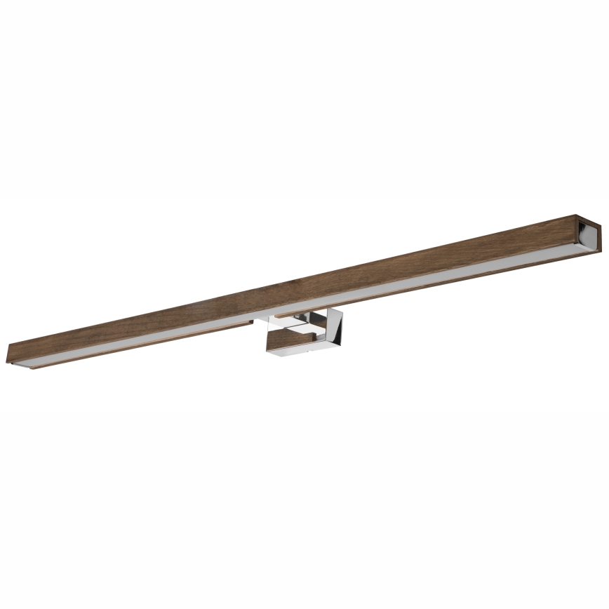 Brilagi - Badrumsspegel med LED-belysning WOODY MIRROR LED/15W/230V 90 cm IP44 ek valnöt/skinande krom