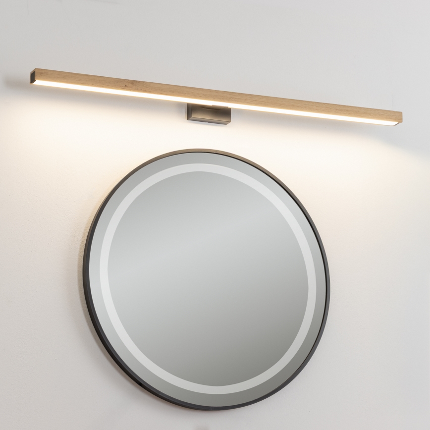 Brilagi - Badrumsspegel med LED-belysning WOODY MIRROR LED/15W/230V 90 cm IP44 ek/svart