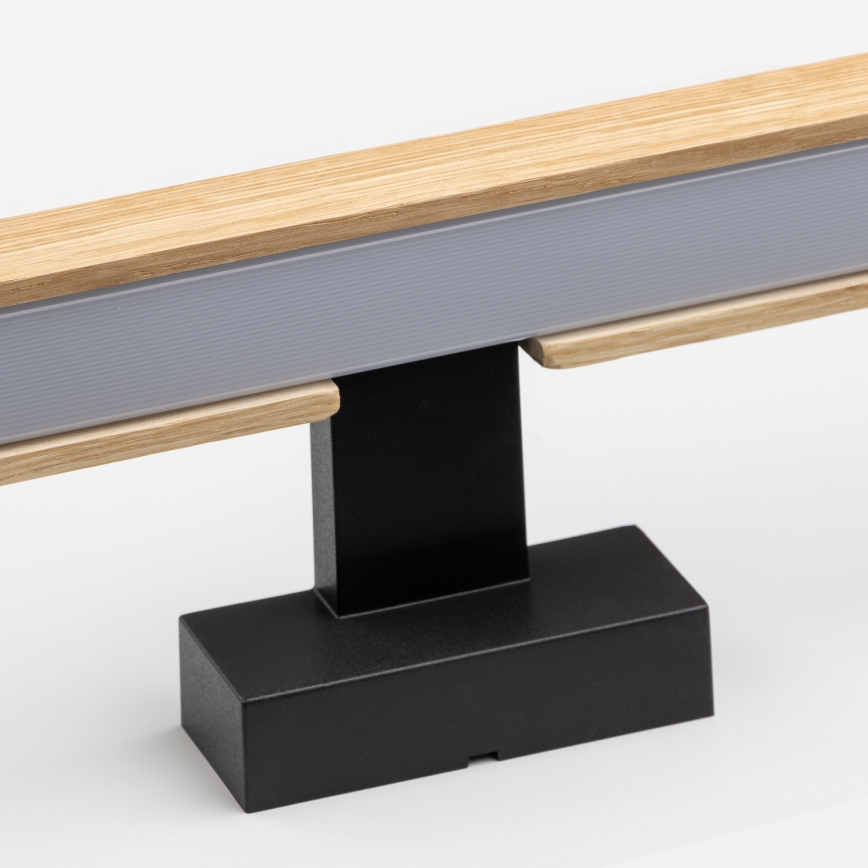 Brilagi - Badrumsspegel med LED-belysning WOODY MIRROR LED/15W/230V 90 cm IP44 ek/svart