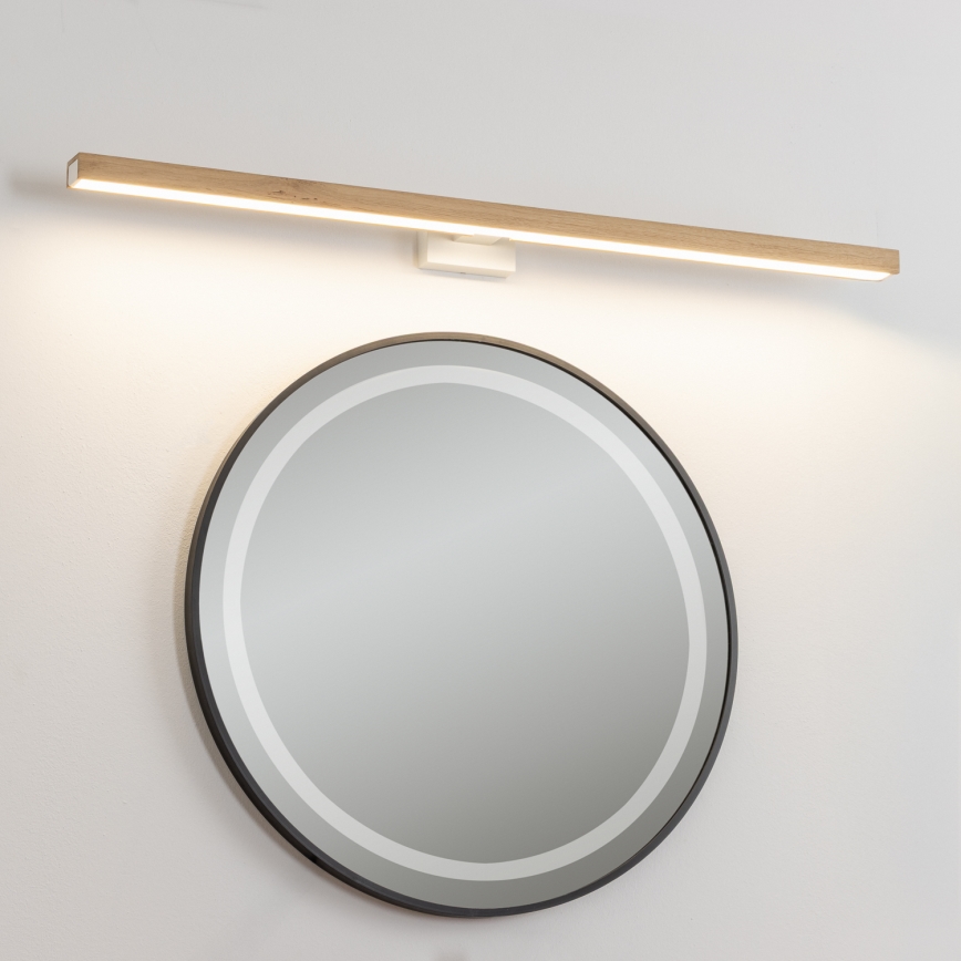 Brilagi - Badrumsspegel med LED-belysning WOODY MIRROR LED/15W/230V 90 cm IP44 ek/vit