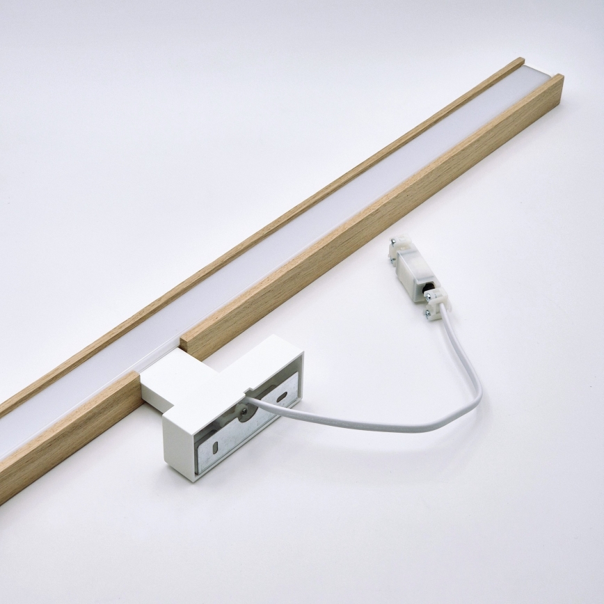 Brilagi - Badrumsspegel med LED-belysning WOODY MIRROR LED/15W/230V 90 cm IP44 ek/vit