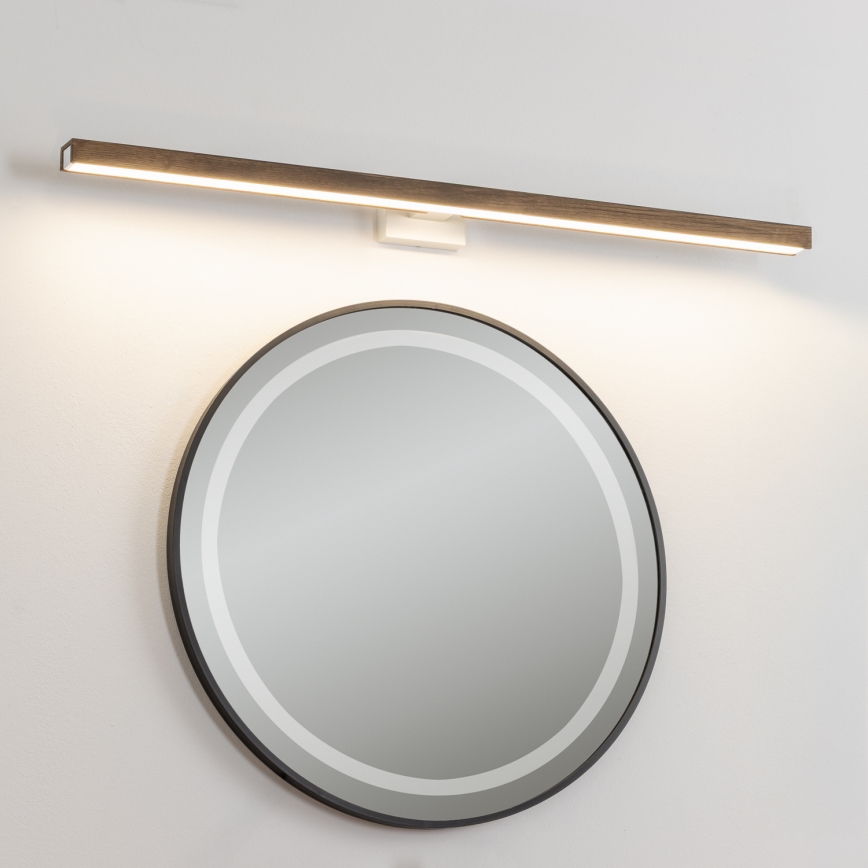 Brilagi - Badrumsspegel med LED-belysning WOODY MIRROR LED/15W/230V 90 cm IP44 ek valnöt/vit