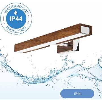 Brilagi - Badrumsspegel med LED-belysning WOODY MIRROR LED/8W/230V 40 cm IP44 ek körsbär/skinande krom