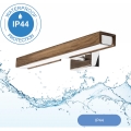 Brilagi - Badrumsspegel med LED-belysning WOODY MIRROR LED/8W/230V 40 cm IP44 ek valnöt/skinande krom