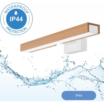 Brilagi - Badrumsspegel med LED-belysning WOODY MIRROR LED/8W/230V 40 cm IP44 ek/vit