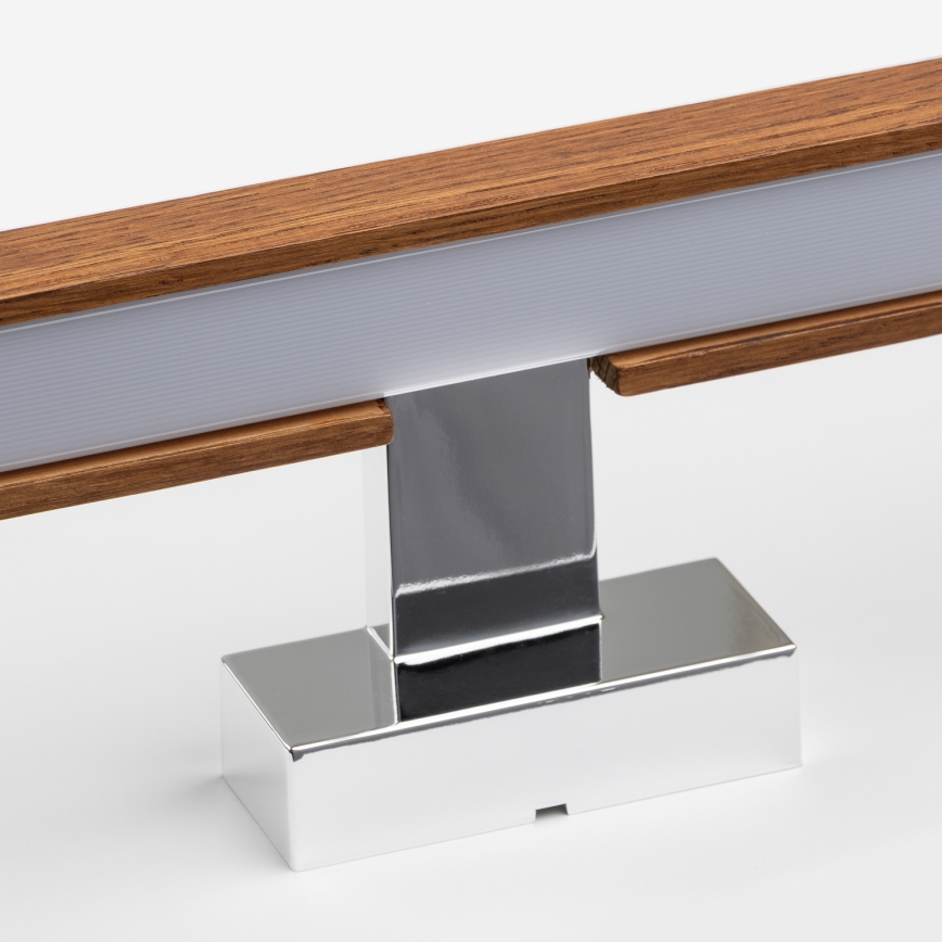 Brilagi - Badrumsspegel med LED-belysning WOODY MIRROR LED/8W/230V 40 cm IP44 ek körsbär/skinande krom