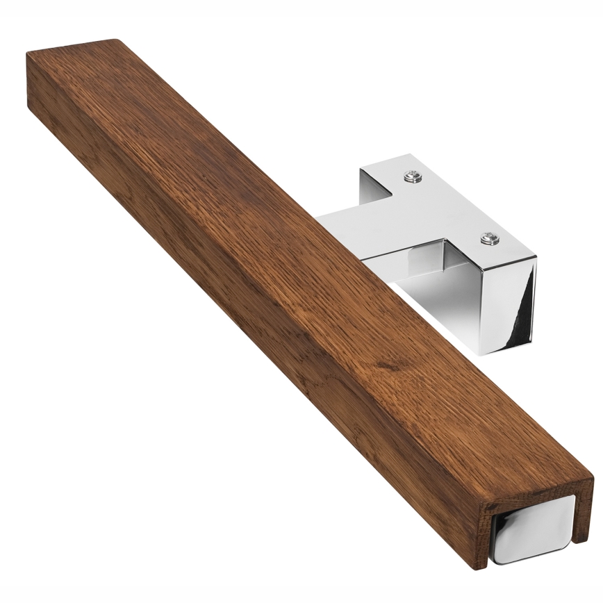 Brilagi - Badrumsspegel med LED-belysning WOODY MIRROR LED/8W/230V 40 cm IP44 ek körsbär/skinande krom