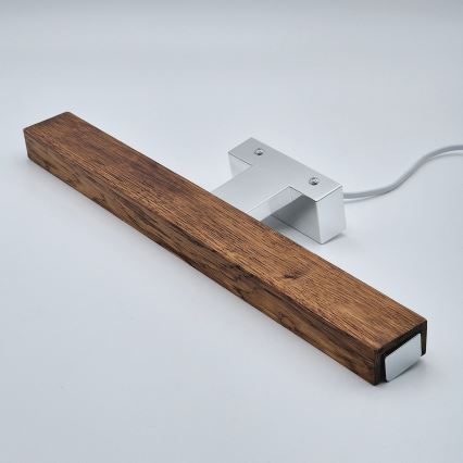 Brilagi - Badrumsspegel med LED-belysning WOODY MIRROR LED/8W/230V 40 cm IP44 ek körsbär/skinande krom