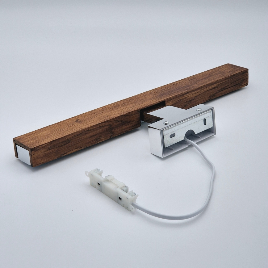 Brilagi - Badrumsspegel med LED-belysning WOODY MIRROR LED/8W/230V 40 cm IP44 ek körsbär/skinande krom