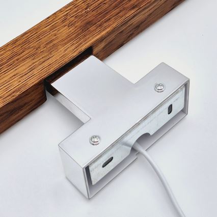Brilagi - Badrumsspegel med LED-belysning WOODY MIRROR LED/8W/230V 40 cm IP44 ek körsbär/skinande krom