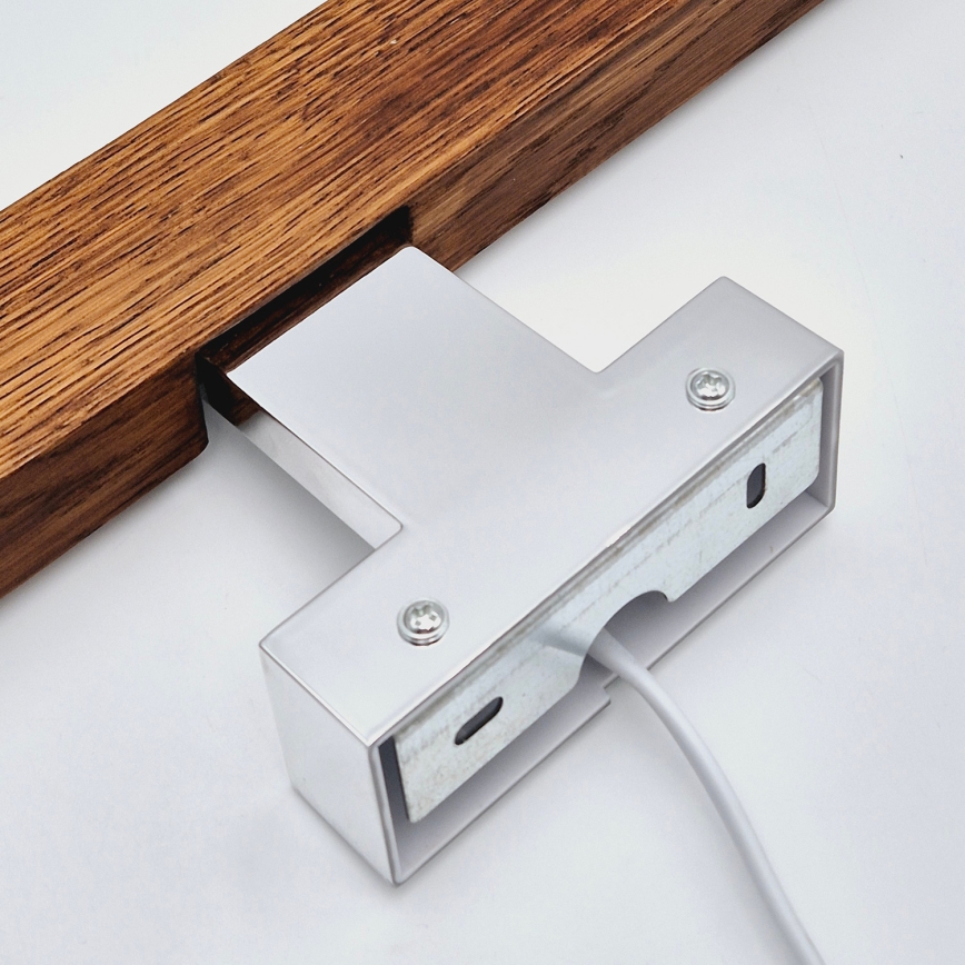 Brilagi - Badrumsspegel med LED-belysning WOODY MIRROR LED/8W/230V 40 cm IP44 ek körsbär/skinande krom