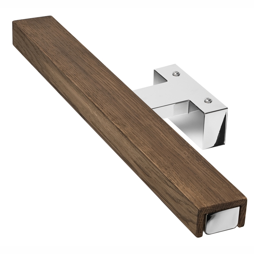 Brilagi - Badrumsspegel med LED-belysning WOODY MIRROR LED/8W/230V 40 cm IP44 ek valnöt/skinande krom