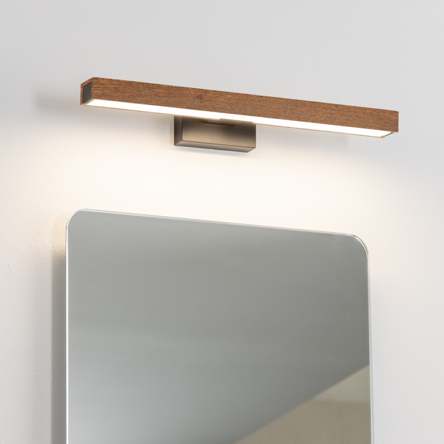 Brilagi - Badrumsspegel med LED-belysning WOODY MIRROR LED/8W/230V 40 cm IP44 ek körsbär/svart