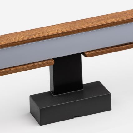 Brilagi - Badrumsspegel med LED-belysning WOODY MIRROR LED/8W/230V 40 cm IP44 ek körsbär/svart