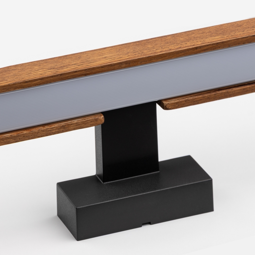 Brilagi - Badrumsspegel med LED-belysning WOODY MIRROR LED/8W/230V 40 cm IP44 ek körsbär/svart