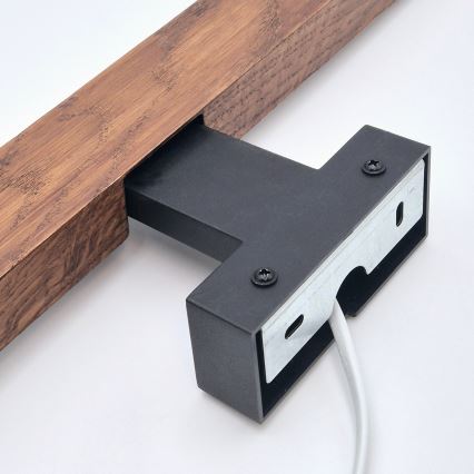 Brilagi - Badrumsspegel med LED-belysning WOODY MIRROR LED/8W/230V 40 cm IP44 ek körsbär/svart