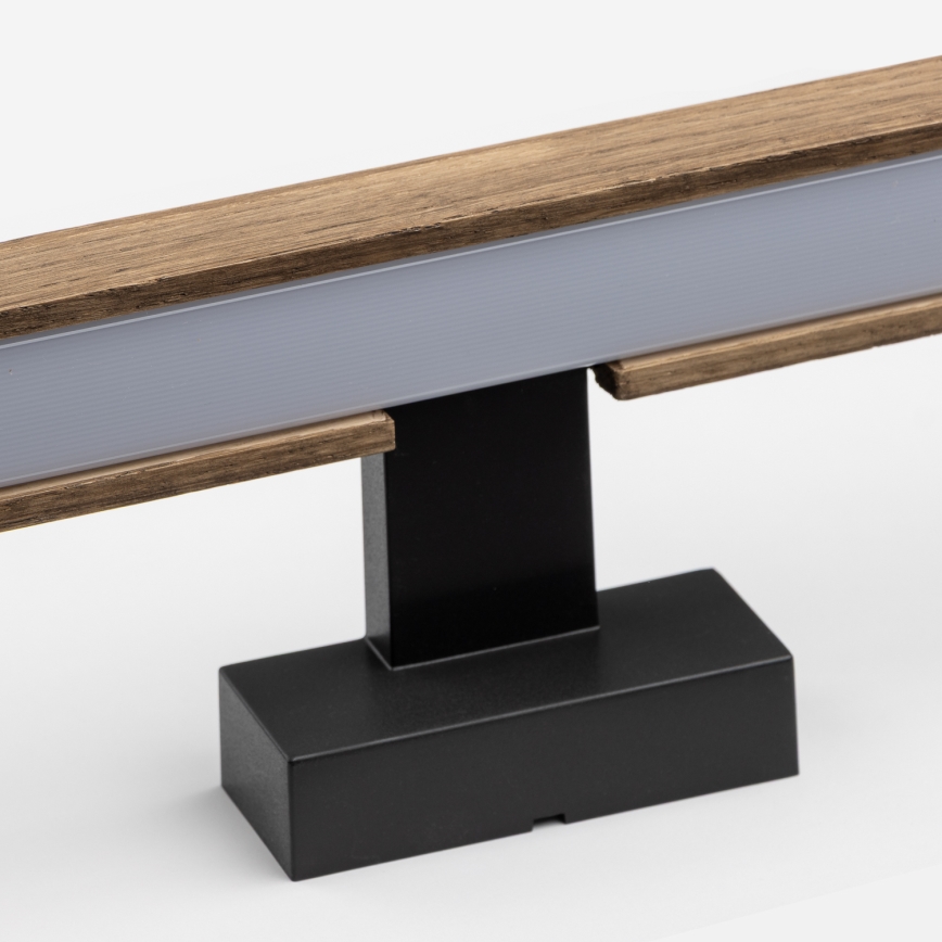 Brilagi - Badrumsspegel med LED-belysning WOODY MIRROR LED/8W/230V 40 cm IP44 ek valnöt/svart