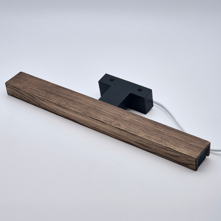 Brilagi - Badrumsspegel med LED-belysning WOODY MIRROR LED/8W/230V 40 cm IP44 ek valnöt/svart