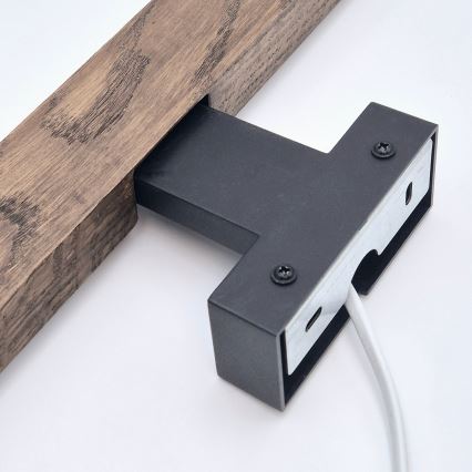 Brilagi - Badrumsspegel med LED-belysning WOODY MIRROR LED/8W/230V 40 cm IP44 ek valnöt/svart