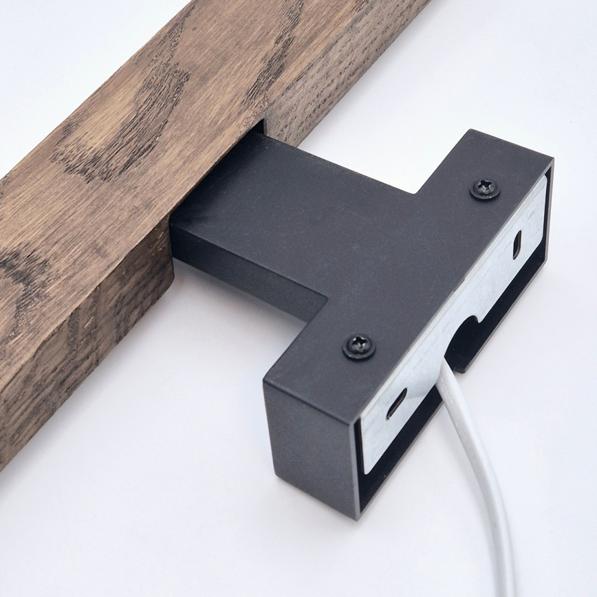 Brilagi - Badrumsspegel med LED-belysning WOODY MIRROR LED/8W/230V 40 cm IP44 ek valnöt/svart