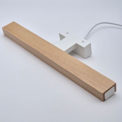 Brilagi - Badrumsspegel med LED-belysning WOODY MIRROR LED/8W/230V 40 cm IP44 ek/vit