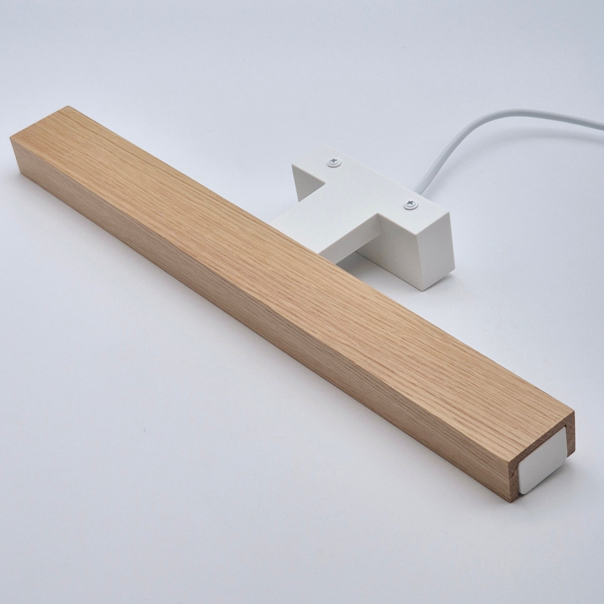 Brilagi - Badrumsspegel med LED-belysning WOODY MIRROR LED/8W/230V 40 cm IP44 ek/vit
