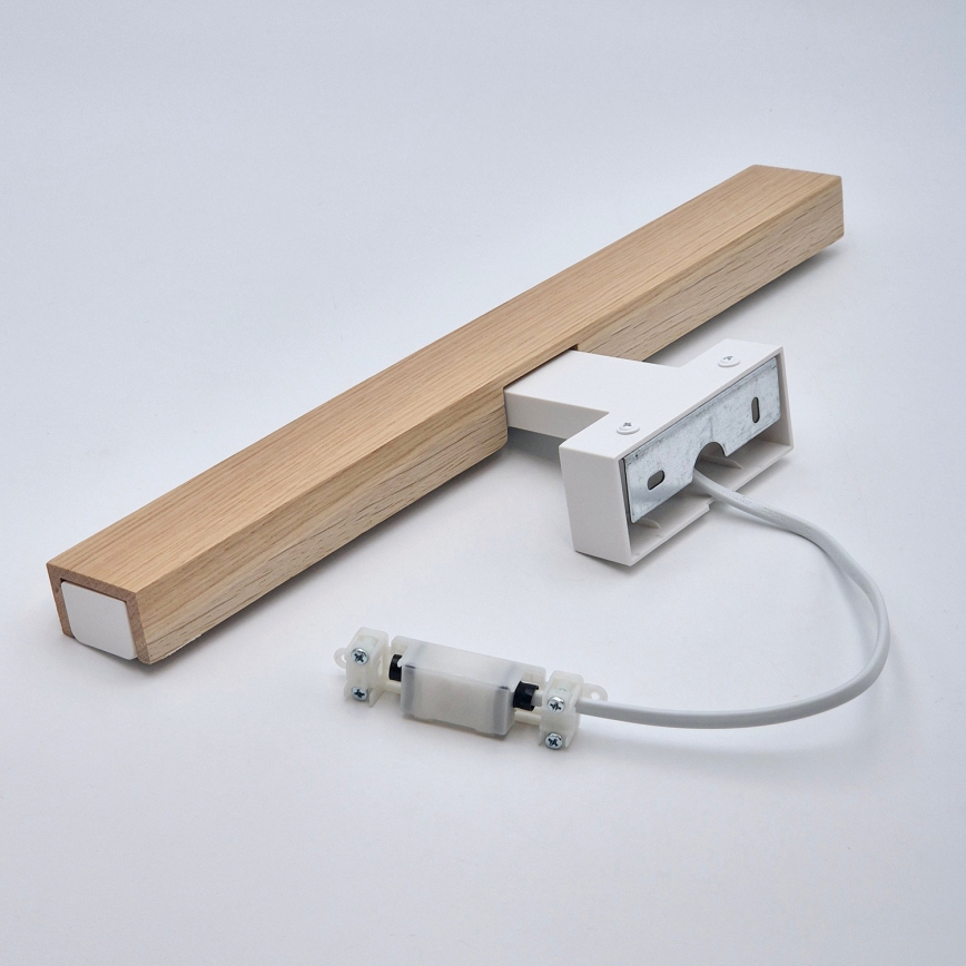 Brilagi - Badrumsspegel med LED-belysning WOODY MIRROR LED/8W/230V 40 cm IP44 ek/vit
