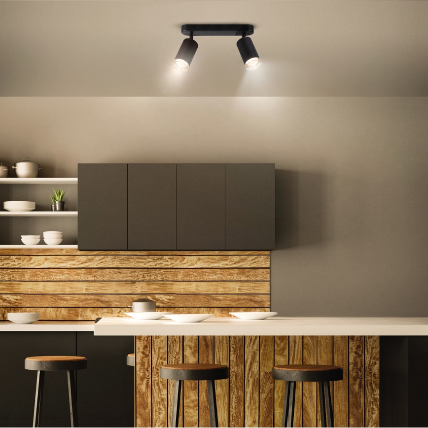 Brilagi - Badrumsspotlight SELE 2xGU10/30W/230V IP44 svart