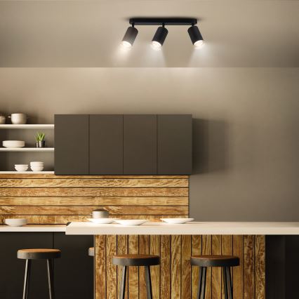 Brilagi - Badrumsspotlight SELE 3xGU10/30W/230V IP44 svart