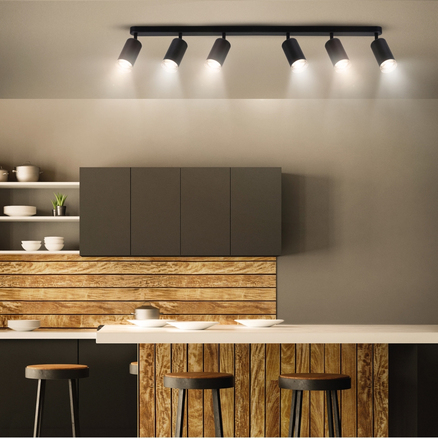 Brilagi - Badrumsspotlight SELE 6xGU10/30W/230V IP44 svart
