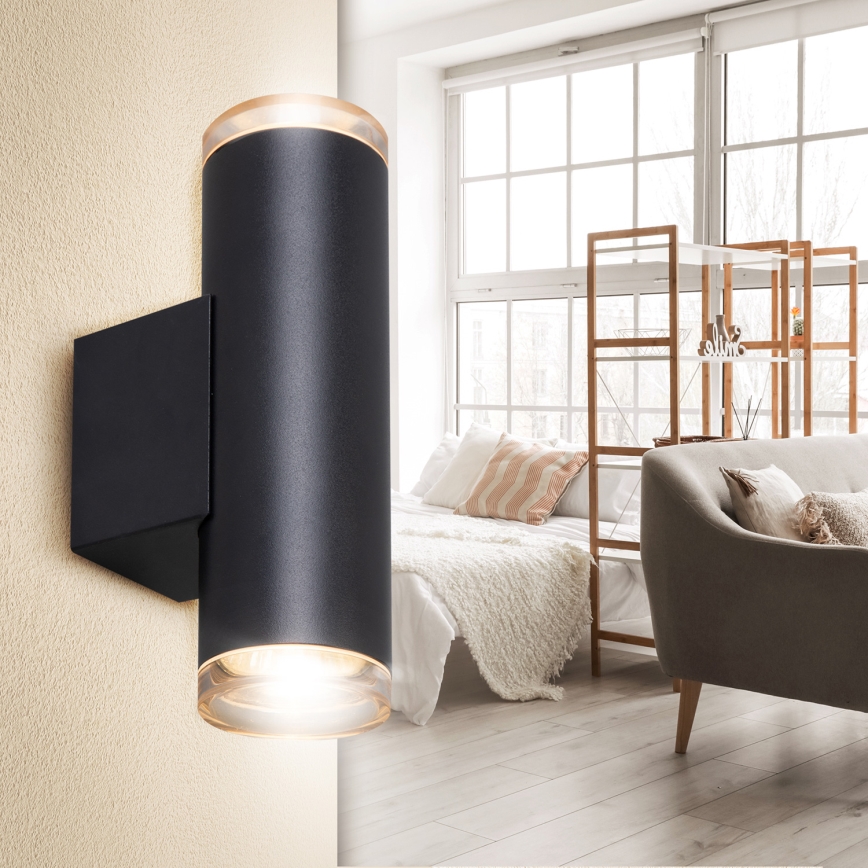 Brilagi - Badrum väggspotlight SELE AQUA 4xGU10/30W/230V IP44 svart