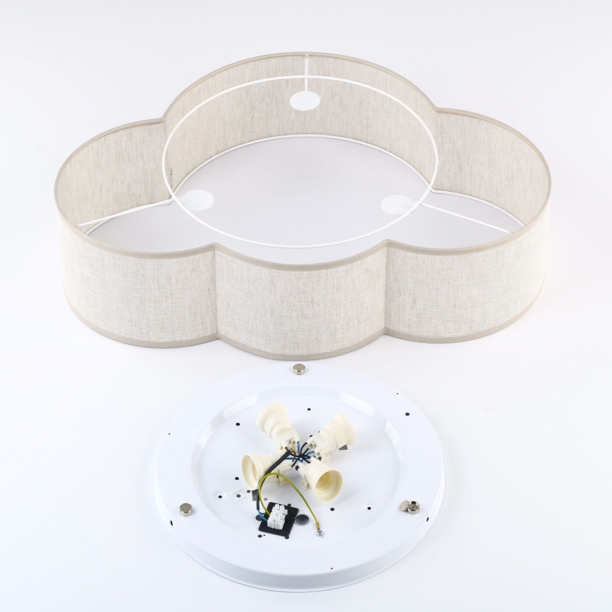 Brilagi - Barnrumstaklampa NIMBUS LINEN 4xE27/15W/230V beige