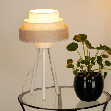 Brilagi - Bordslampa ALASKA LUNETA 1xE27/15W/230V grå/grädde