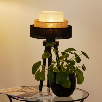 Brilagi - Bordslampa ASPEN LUNETA 1xE27/15W/230V svart/beige/grädde