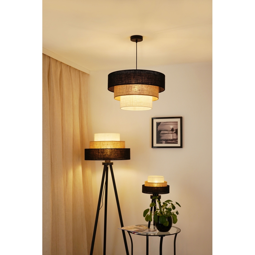 Brilagi - Bordslampa ASPEN LUNETA 1xE27/15W/230V svart/beige/grädde