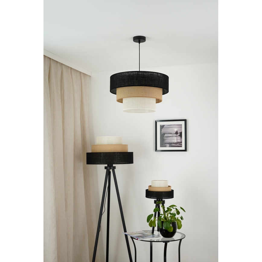 Brilagi - Bordslampa ASPEN LUNETA 1xE27/15W/230V svart/beige/grädde