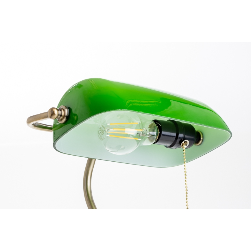 Brilagi - Bordslampa BANK OFFICE 1xE27/60W/230V mässing/grön
