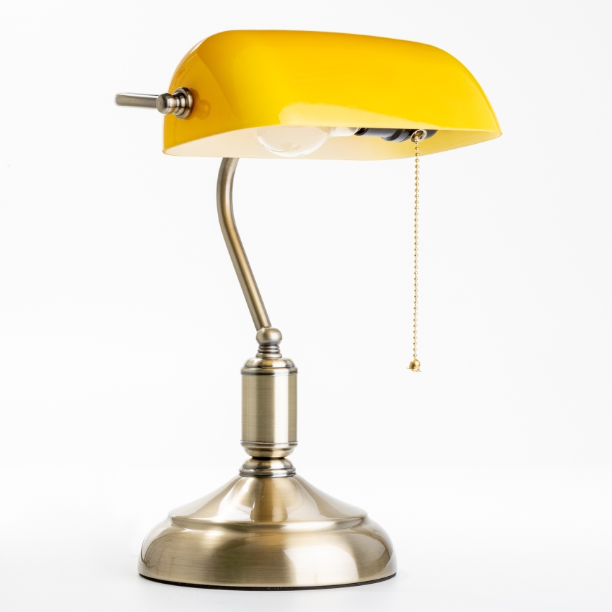 Brilagi - Bordslampa BANK OFFICE 1xE27/60W/230V mässing/orange